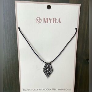 NWT Myra Bag Black and Silver Pendant Necklace